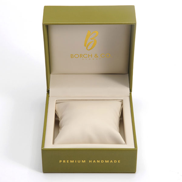 Custom Luxury Watch Box Packaging Plastic Gold Pu Leather